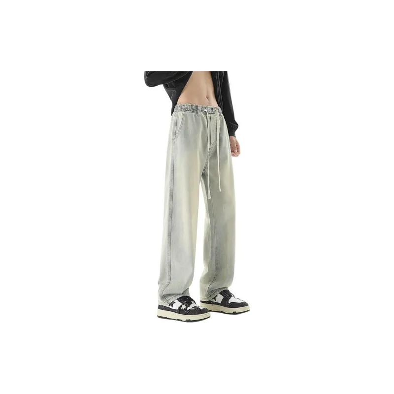 IJRJ Jeans Unisex Distressed White Gray-8