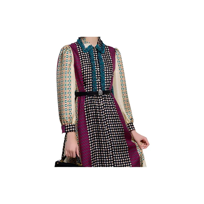 BESIONIA SS22 Long Sleeved Dresses Women's Green-3
