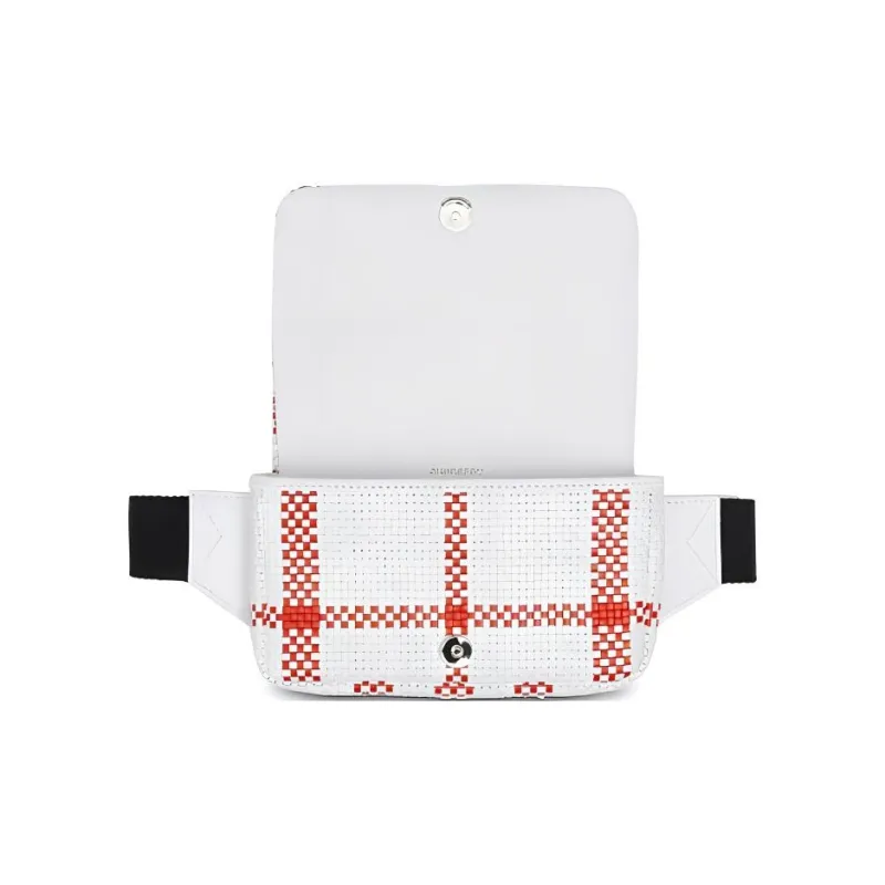 Burberry Horseferry Cow Leather Fanny Pack Unisex White-2