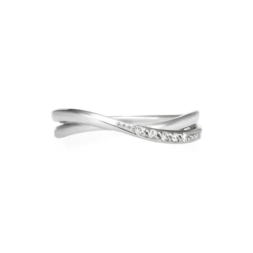 Canal 4℃ 10K Gold Rhodium-Plated Diamond Rings Women's Silver