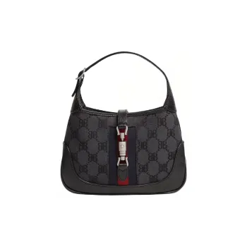Balenciaga GUCCI Collaboration Leather Shoulder Bag, Crossbody Bag Women's Black