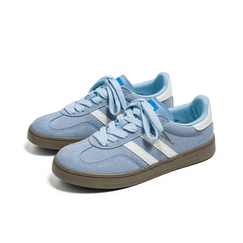 Mengsai Anti Slip Wear Resistant Low Top Skateboard Shoes Unisex Light Blue-8