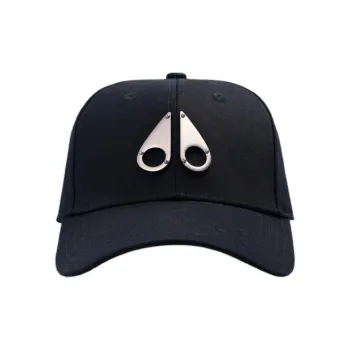 Moose Knuckles Cotton Baseball Caps Men's Black