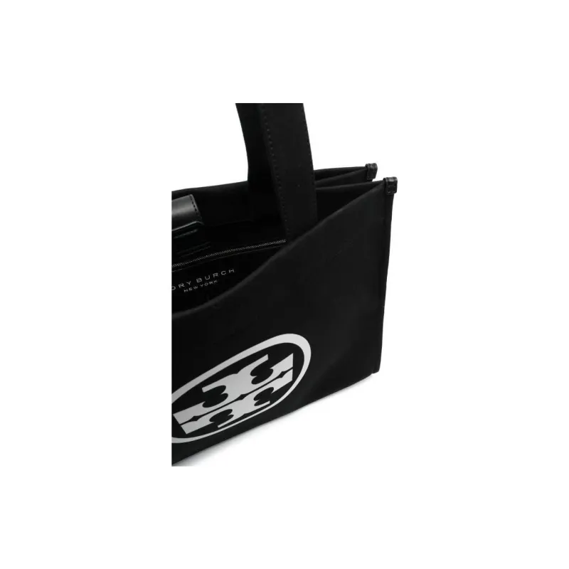 TORY BURCH Ella Fabric Tote Bag, Shopping Bag, Shoulder Bag, Handbag Regular Women's Black-6
