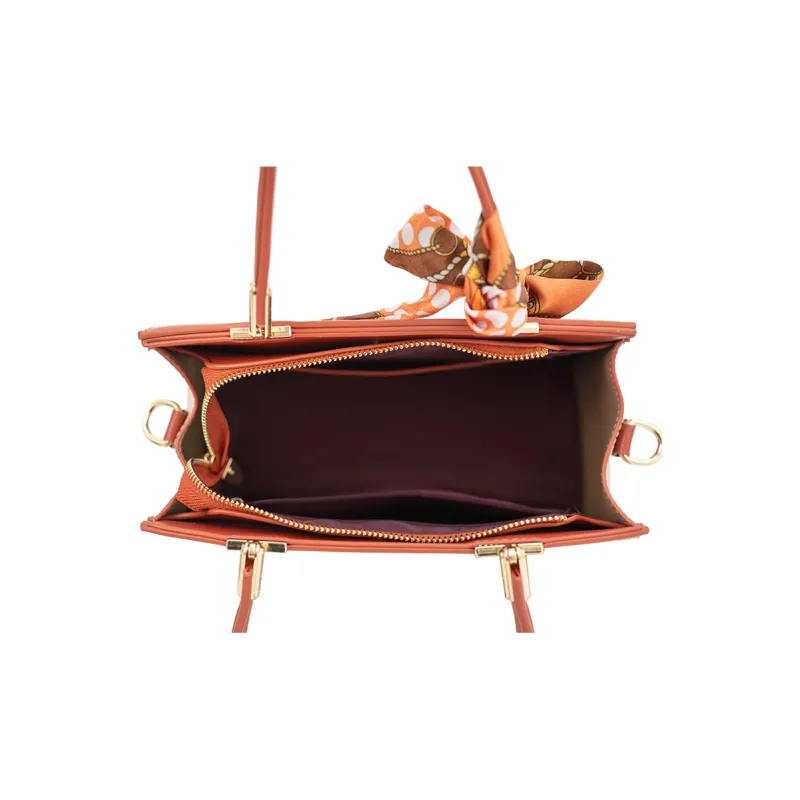 Vigno Synthetic Leather One Shoulder Handbags Women's Apricot & Brown-13