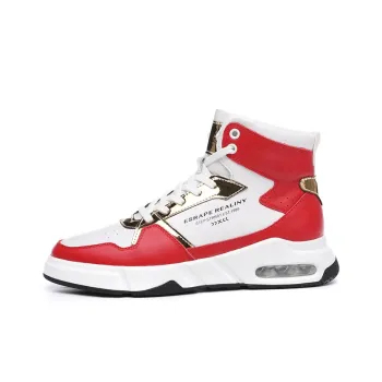 Babinda High Top Skateboard Shoes Men's White Red
