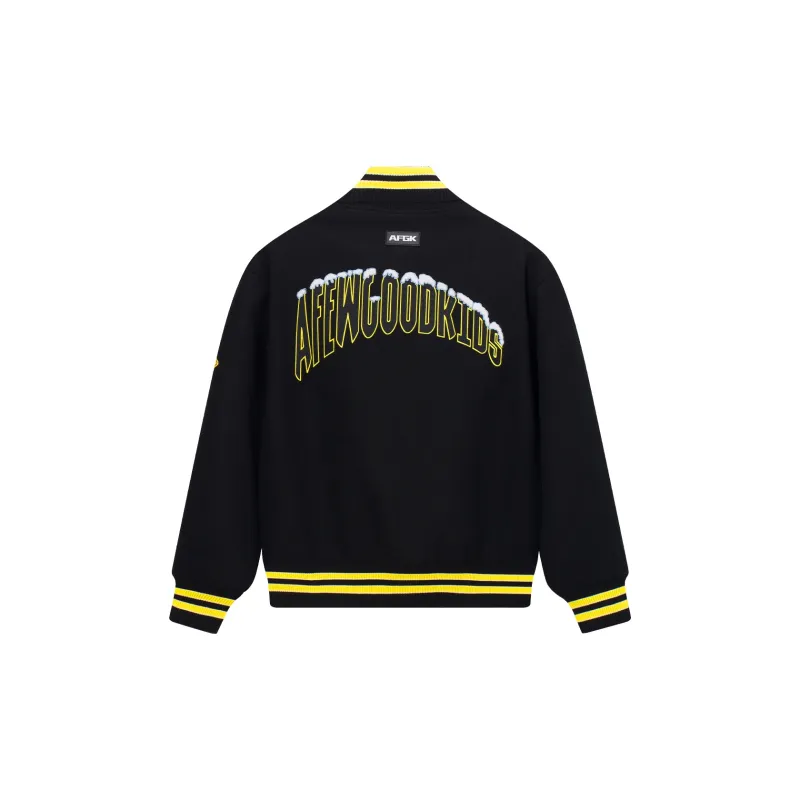 AFGK FW24 Baseball Jacket Unisex Black-1