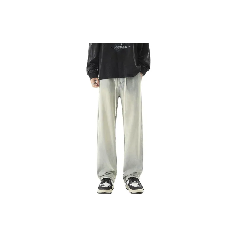 IJRJ Jeans Unisex Distressed White Gray-10