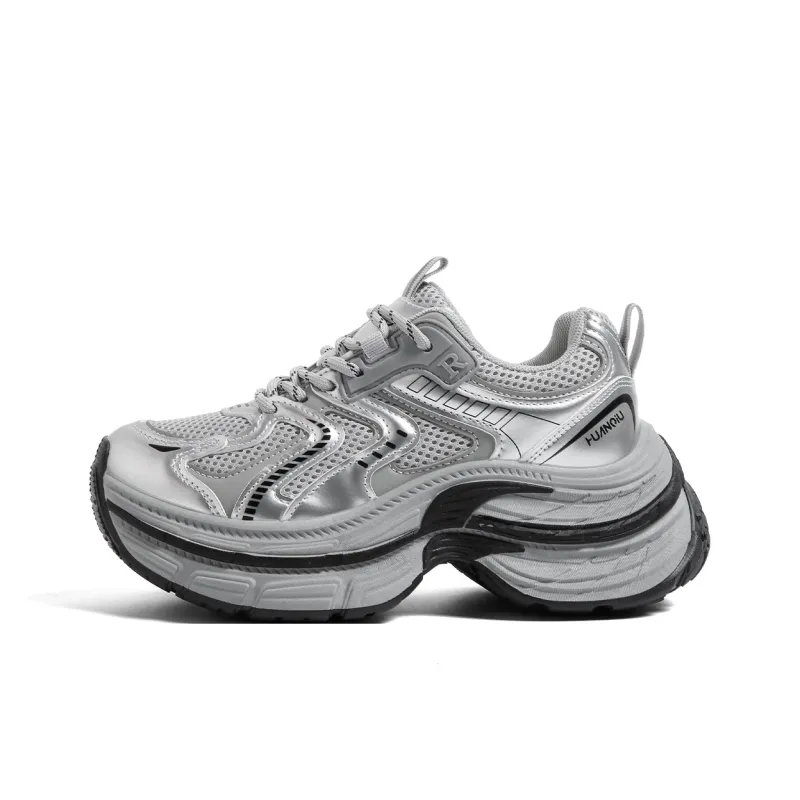 HUANQIU Slip Resistant, Abrasion Resistant, Breathable Low Top Chunky Sneakers Women's-0