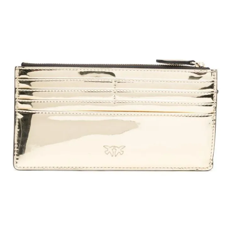 PINKO Polyurethane Card Holder Card Holder Women's Gold-1