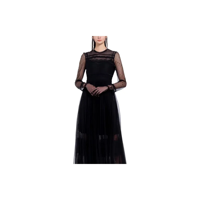 BESIONIA SS22 Long Sleeved Dresses Women's Black-3