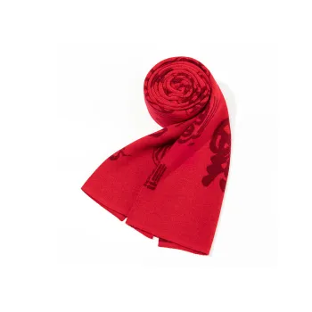 Shanghai Story 100% Sheep Wool Knit Scarves Unisex Double Sided Red 7 Colors Available