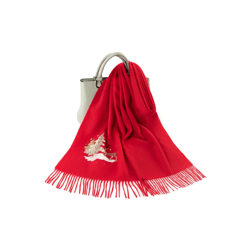 Shanghai Story 100% Sheep Wool Knit Scarves Unisex Peaceful Tree Bell 6 Colors Available-11