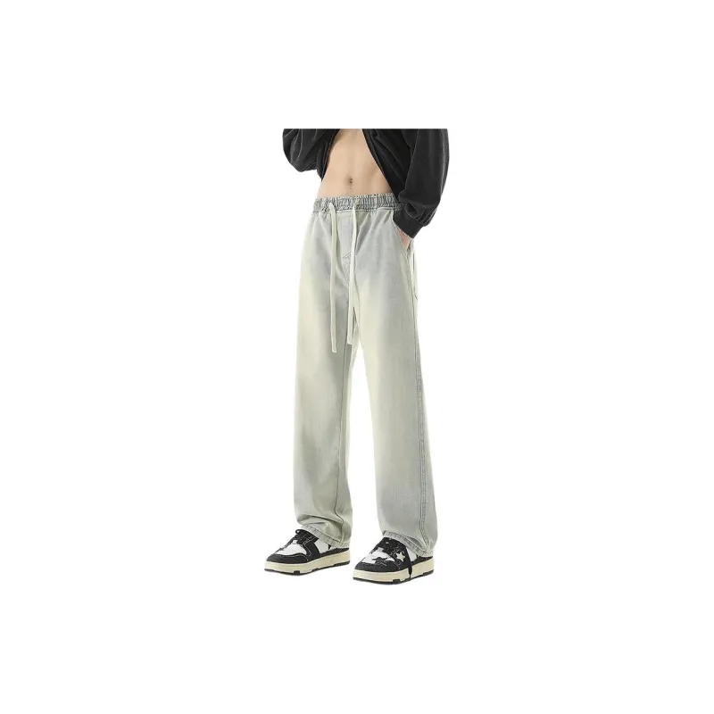IJRJ Jeans Unisex Distressed White Gray-11