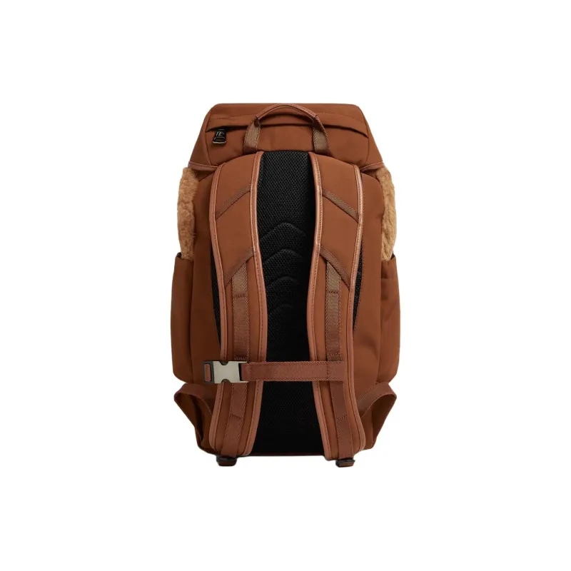 Moncler Leather Backpack Men's Brown-1