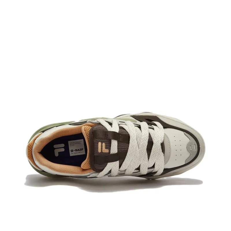 FILA FUSION KICKDX Anti Slip Wear Resistant Low Top Skateboard Shoes Men's Beige Brown-2