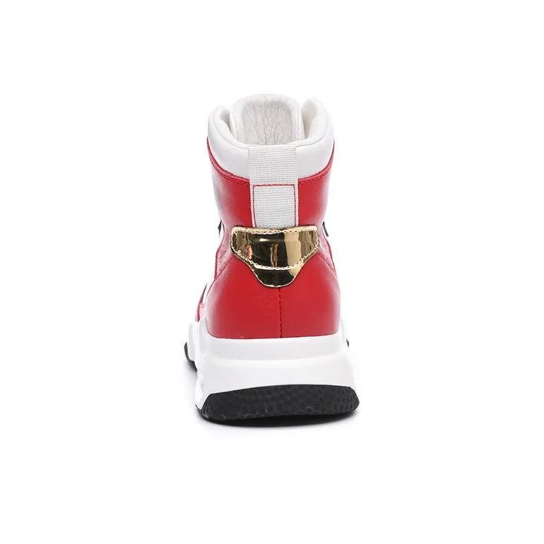 Babinda High-Top Skateboard Shoes Men's White Red-5