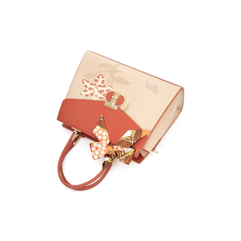 Vigno Synthetic Leather One Shoulder Handbags Women's Apricot & Brown-10