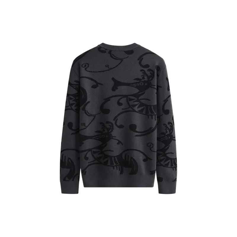 Dance With Wolves Sweater Men's Navy Blue-1