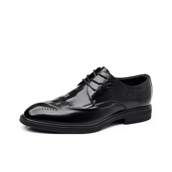 GZZ Dress Shoes Men Low Top Black