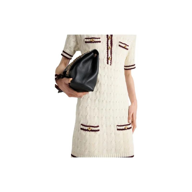 PRADA Round neck Knitted Cotton Mini Dress-3