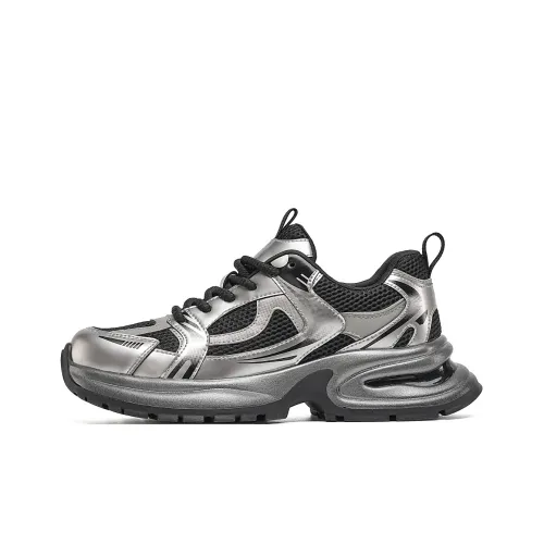 C°BANNER Low Top Chunky Sneakers Men's Black Gunmetal
