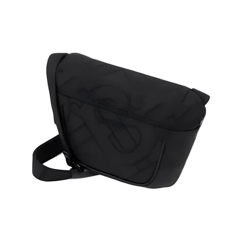 Burberry Monogram Leather Shoulder Bag, Crossbody Bag Men's Black-1