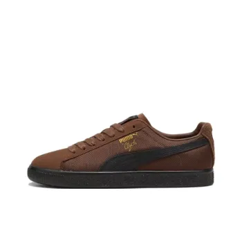 PUMA Clyde Anti Slip Wear Resistant Low Top Skateboard Shoes Unisex Brown