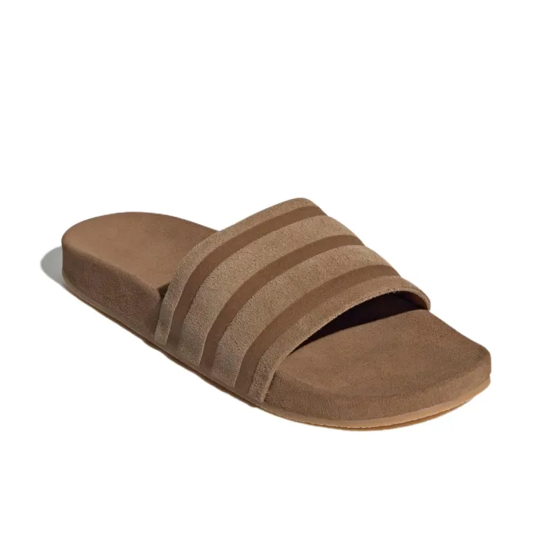 Adidas Adilette Suede Slides Brown Desert Gum-2