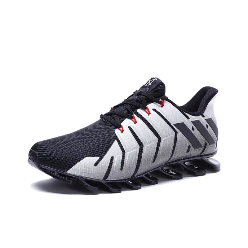 Adidas Springblade Cushioning Wear-Resistant Low-Top Running Shoes Men's Black White-2