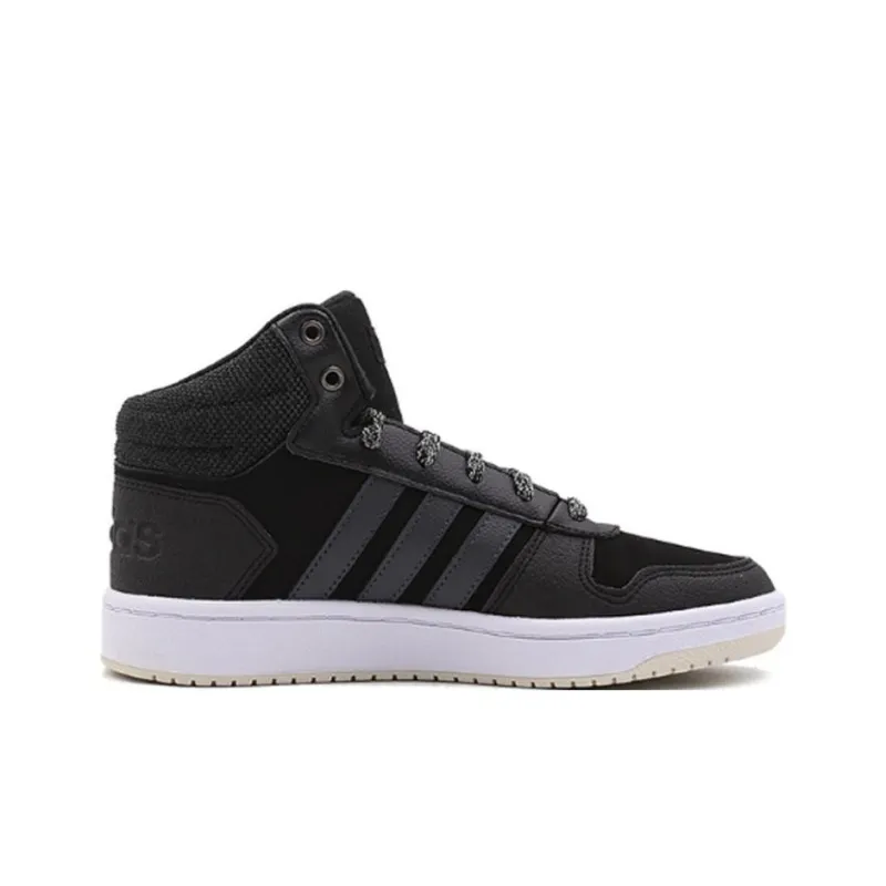 Adidas Hoops 2.0 Anti-Slip Wear-Resistant High-Top Skateboard Shoes Women's Black-1