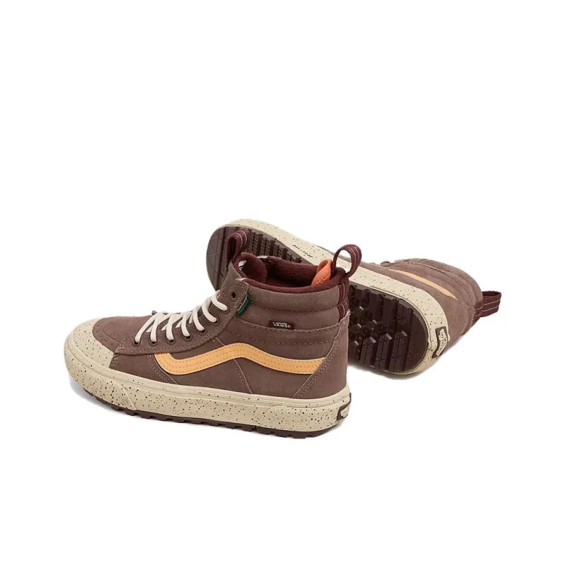 Vans SK8 HI Anti Slip Wear Resistant High Top Skateboard Shoes Women's Taupe-3