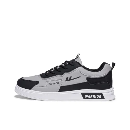 Warrior Height Enhancing Wear Resistant Lightweight Low Top Skateboard Shoes Men's Light Gray Black