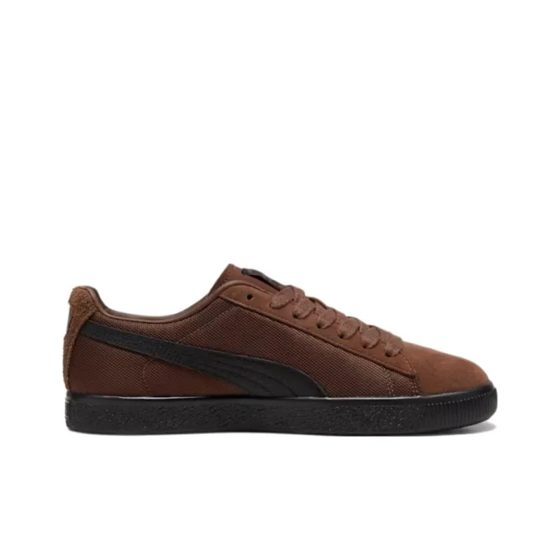 PUMA Clyde Anti Slip Wear Resistant Low Top Skateboard Shoes Unisex Brown-1
