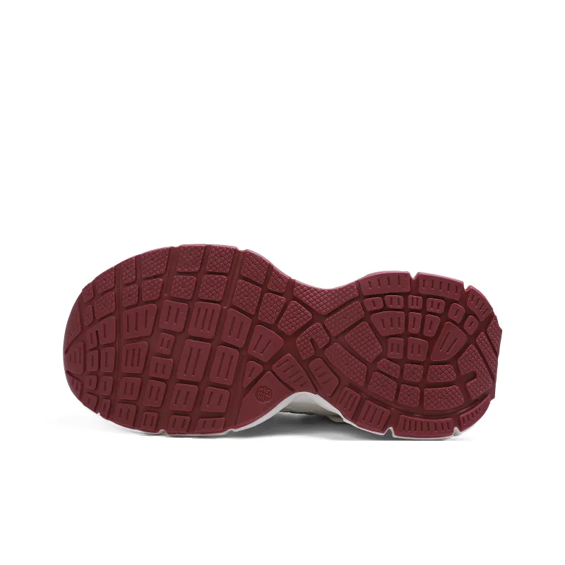 Warrior Abrasion Resistant Thermal Low Top Chunky Sneakers Women's Beige Burgundy-4