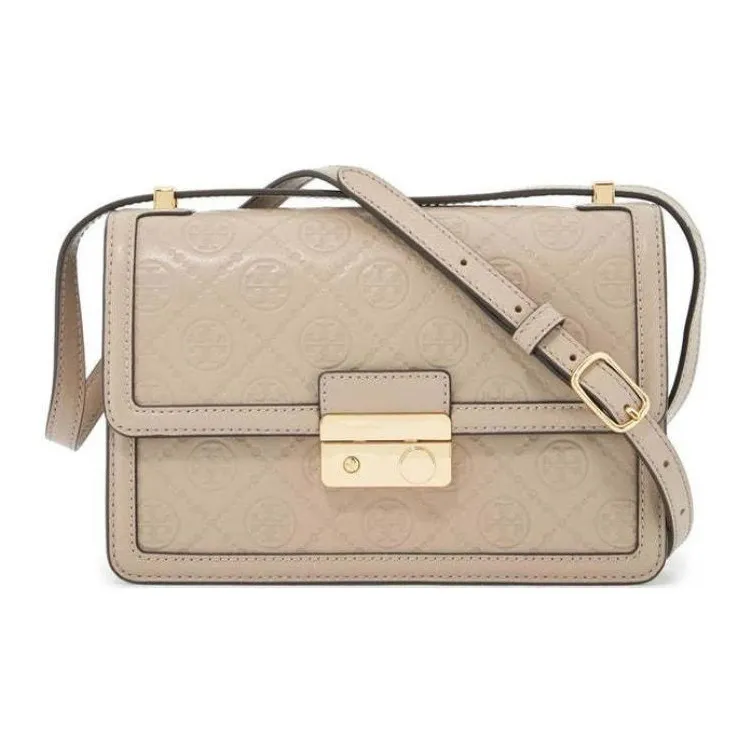 TORY BURCH T Monogram Leather Crossbody Bag Shoulder Bag Women's Clay-0