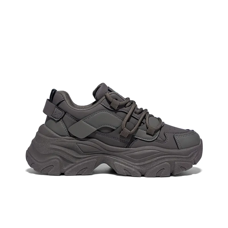 Warrior Lightweight Height Increasing Low Top Chunky Sneakers Women's Olive Green-1
