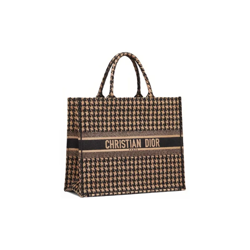 DIOR BookTote Cotton Tote Bag Shopping Bag Handbag Women's Brown-2