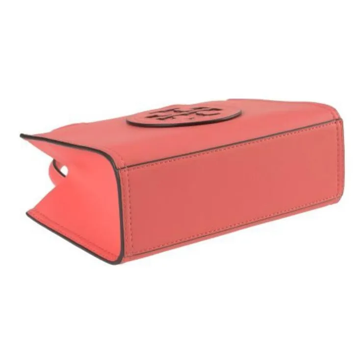 TORY BURCH Ella Synthetic Leather Tote Bag Shopping Bag Shoulder Bag Crossbody Bag Handbag Mini Women's Coral Pink-3