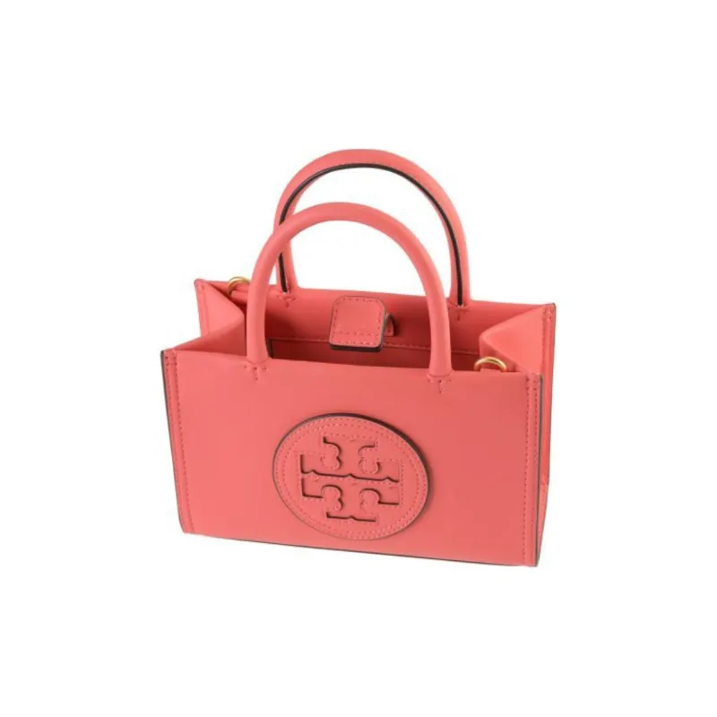 TORY BURCH Ella Synthetic Leather Tote Bag Shopping Bag Shoulder Bag Crossbody Bag Handbag Mini Women's Coral Pink-1