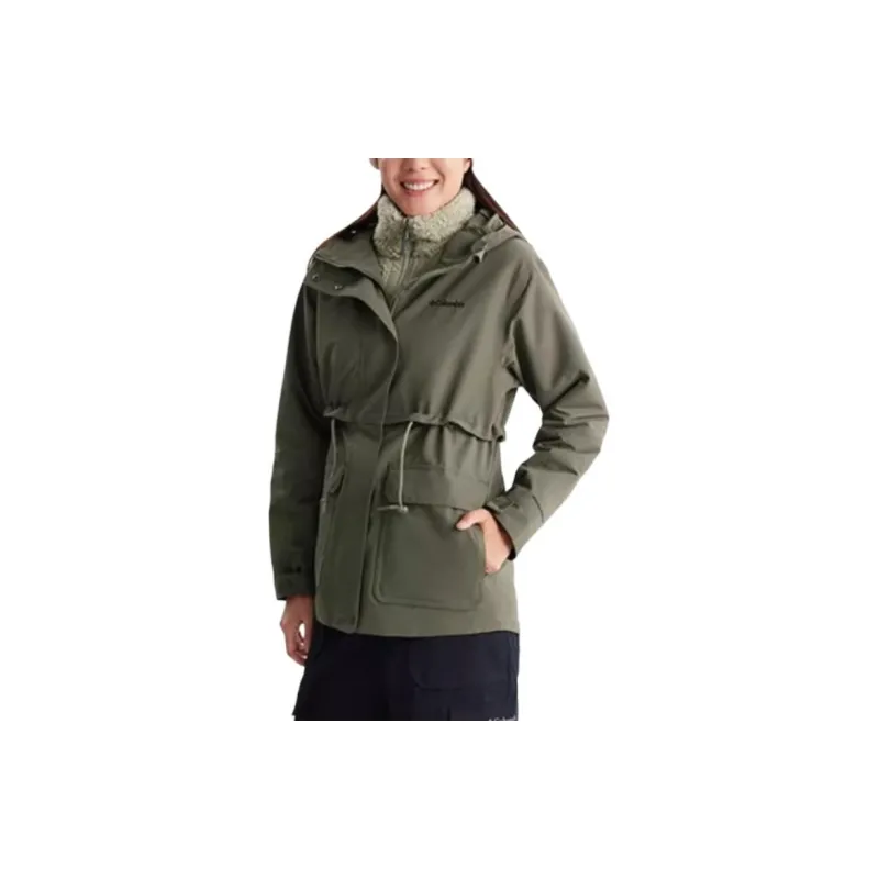 Columbia Hiking Waterproof, Rainproof, Windproof Windbreaker Jacket Women's Green-1