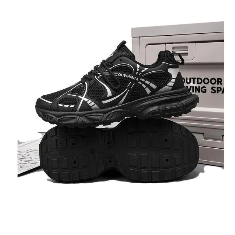 OUWENHEIMANBA Height Increasing Wear-Resistant Breathable Low-Top Chunky Sneakers Men's-4