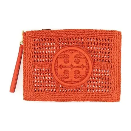 TORY BURCH Ella Raffia Clutch Women's Samba Color