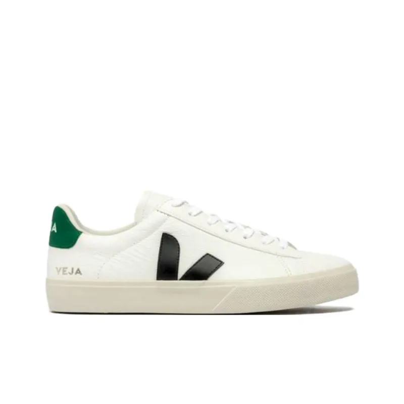 VEJA Campo Chromefree Leather White Black Emeraude-1