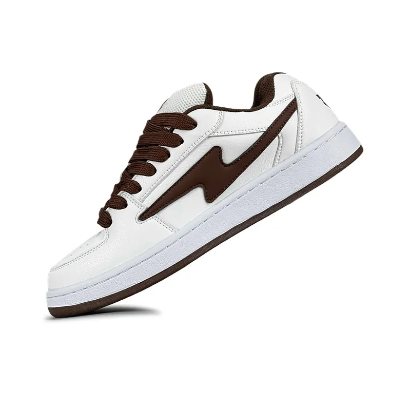 LuzaoT SUPER DRAG Puffy Shoes Coverage Wear Resistant Slip Resistant Low Top Skateboard Shoes Unisex Chocolate-1