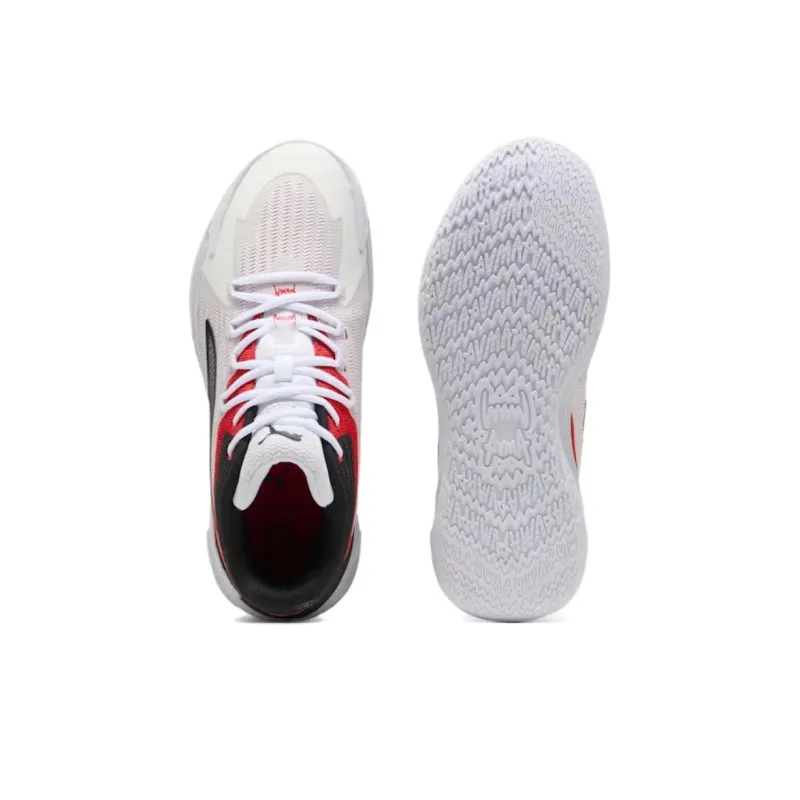 PUMA Dagger Anti Slip Wear Resistant Low Top Basketball Shoes Unisex Red Black-3