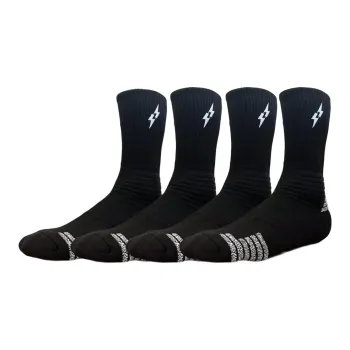 UZPO Basketball Socks Unisex 4 Pack Black