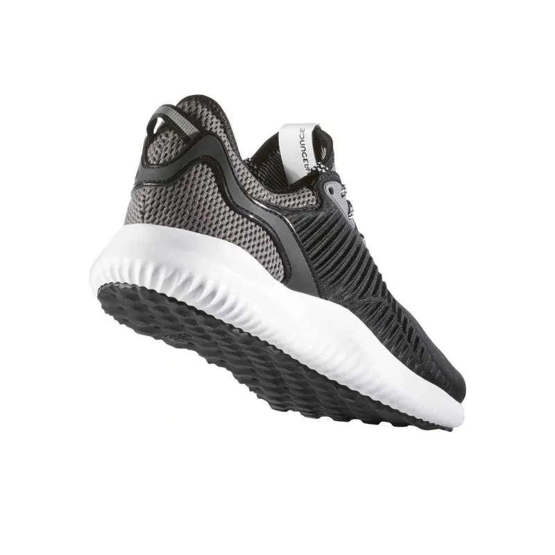 Adidas AlphaBounce Cushioned Slip Resistant Low Top Casual Running Shoes Women's Black White-3