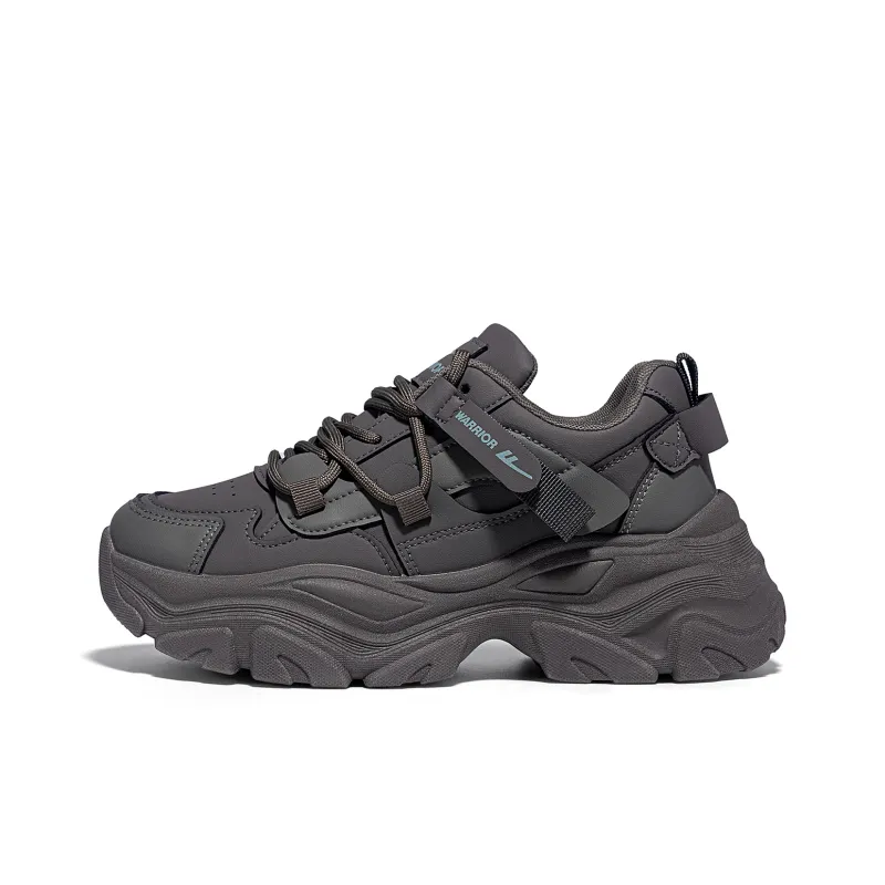 Warrior Lightweight Height Increasing Low Top Chunky Sneakers Women's Olive Green-0