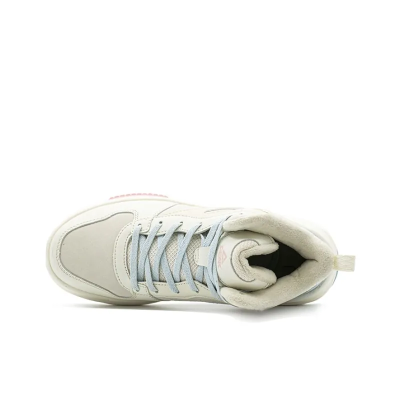 PEAK Warm And Wear Resistant High Top Skateboard Shoes Women's Beige-2